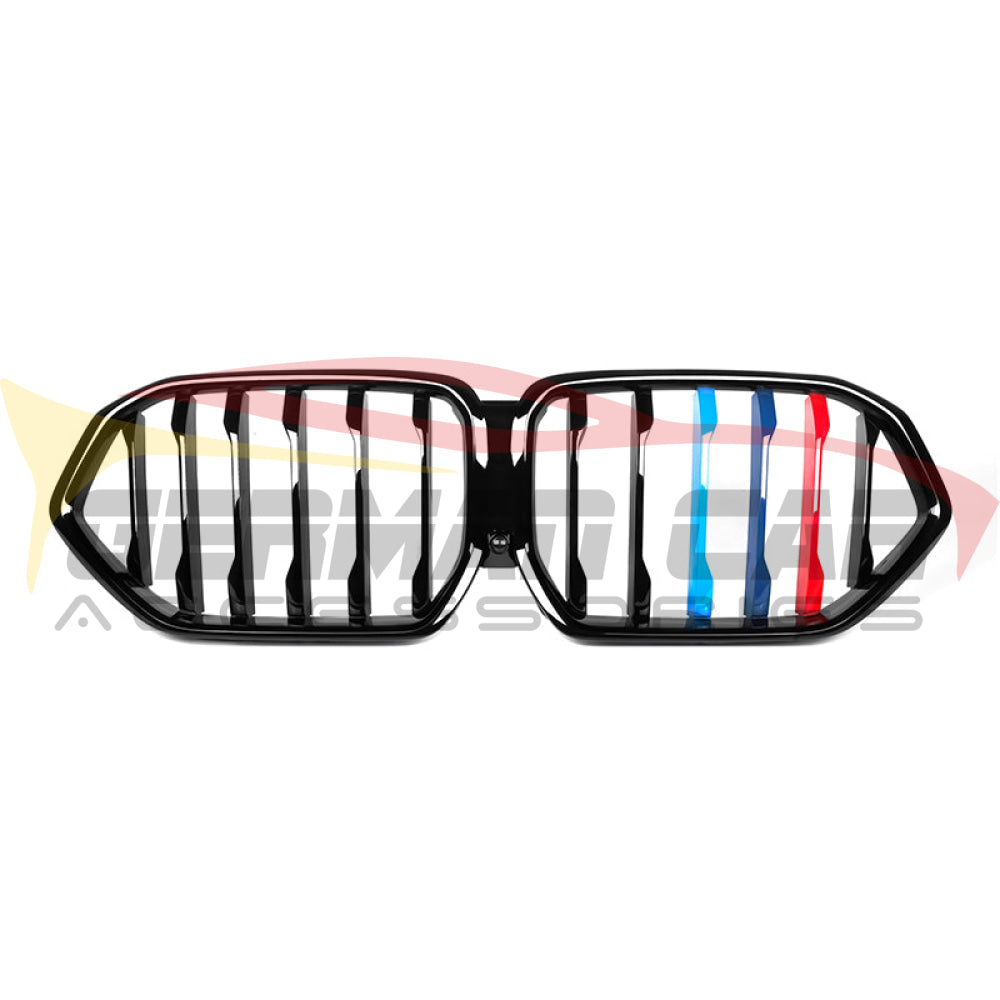 2019+ Bmw X6/X6M Single Slat Kidney Grilles | G06/F96 Gloss Black With M Stripe